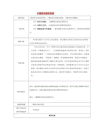 陜西省石泉縣高中數(shù)學(xué) 第四章 定積分 4.2.1 微積分基本定理教案 北師大版選修2-2.doc