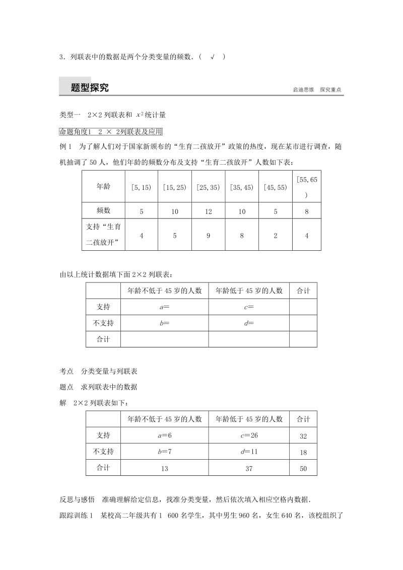 2018-2019学年高中数学 第一章 统计案例 1.1 独立性检验同步学案 新人教B版选修1 -2.docx_第2页