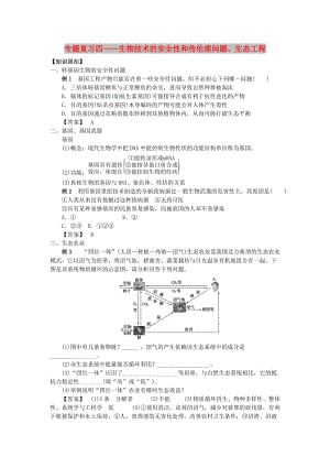 山東省平邑縣高中生物 專題復習4 生物技術(shù)的安全性和傳倫理問題、生態(tài)工程學案新人教版選修3.doc