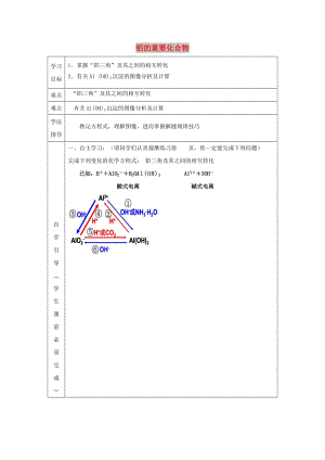 遼寧省撫順市高中化學(xué) 第三章 金屬及其化合物 3.2 幾種重要的金屬化合物 第2課時(shí) 鋁的重要化合物導(dǎo)學(xué)案1新人教版必修1.doc