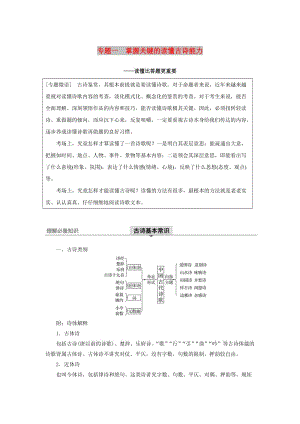 （江蘇專用）2020版高考語文新增分大一輪復習 第四章 古詩詞鑒賞 專題一 掌握關(guān)鍵的讀懂古詩能力講義（含解析）.docx