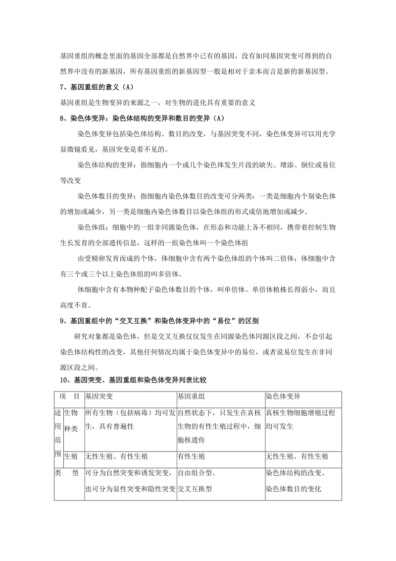 山东省沂水县高中生物 第五章 基因突变及其他变异 第一、二节 生物变异知识点总结学案 新人教版必修2.doc_第3页