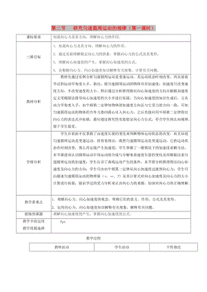 陜西省安康市石泉縣高中物理 第2章 研究圓周運動 2.2 研究勻速圓周運動的規(guī)律（第1課時）教案 滬科版必修2.doc