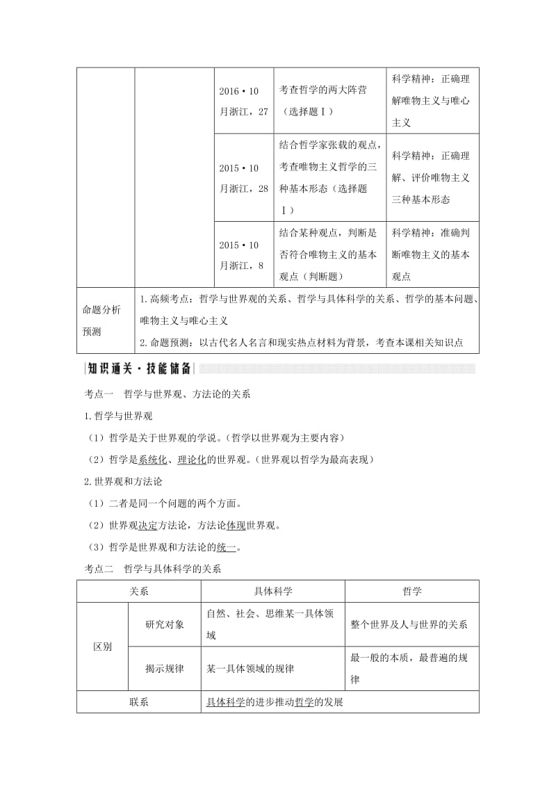 2020版高考政治一轮复习生活与哲学第一单元生活智慧与时代精神第二十七课时哲学及其基本派别讲义.doc_第2页