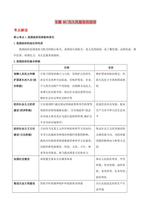 2019年高考政治二輪復(fù)習(xí) 核心專(zhuān)題集錦 專(zhuān)題06 為人民服務(wù)的政府（含解析）.doc