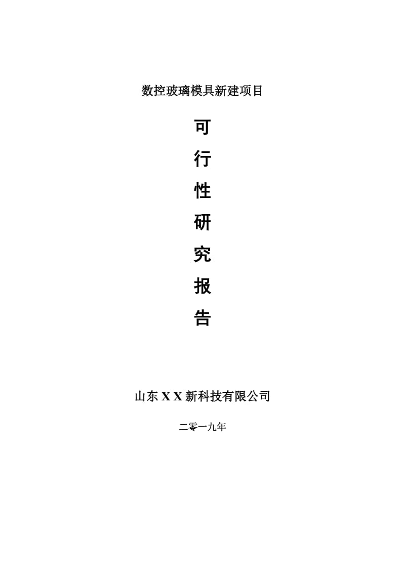 数控玻璃模具新建项目可行性研究报告-可修改备案申请_第1页