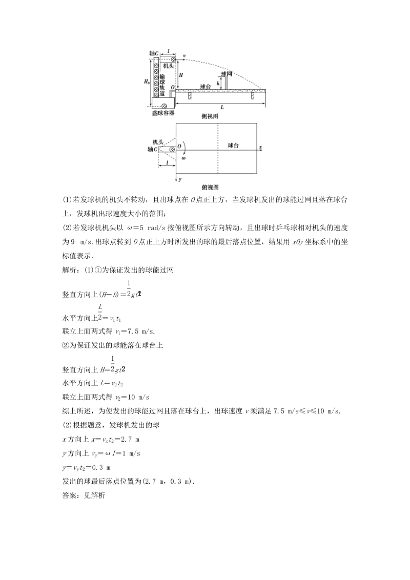 浙江专版2019届高考物理一轮复习第4章曲线运动万有引力与航天5第二节抛体运动随堂检测巩固落实新人教版.doc_第2页