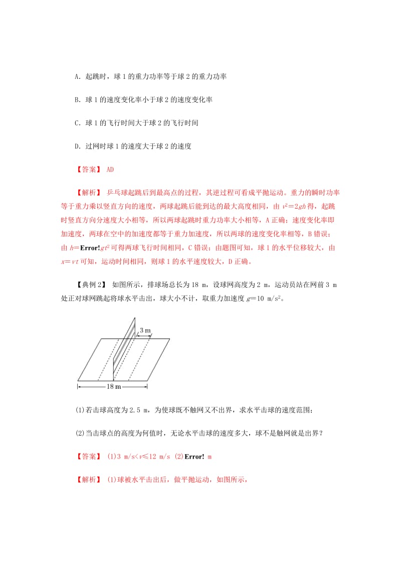 2019高考物理一轮复习 微专题系列之热点专题突破 专题15 平抛运动规律的应用之临界问题学案.doc_第2页