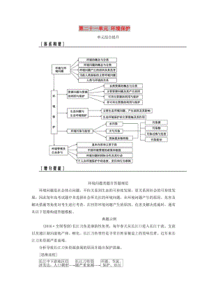 2019高考地理一輪復(fù)習 第五部分 第二十一單元 環(huán)境保護單元綜合提升學(xué)案.doc