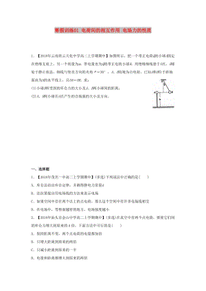 2018-2019學(xué)年高二物理 寒假訓(xùn)練01 電荷間的相互作用 電場力的性質(zhì).docx