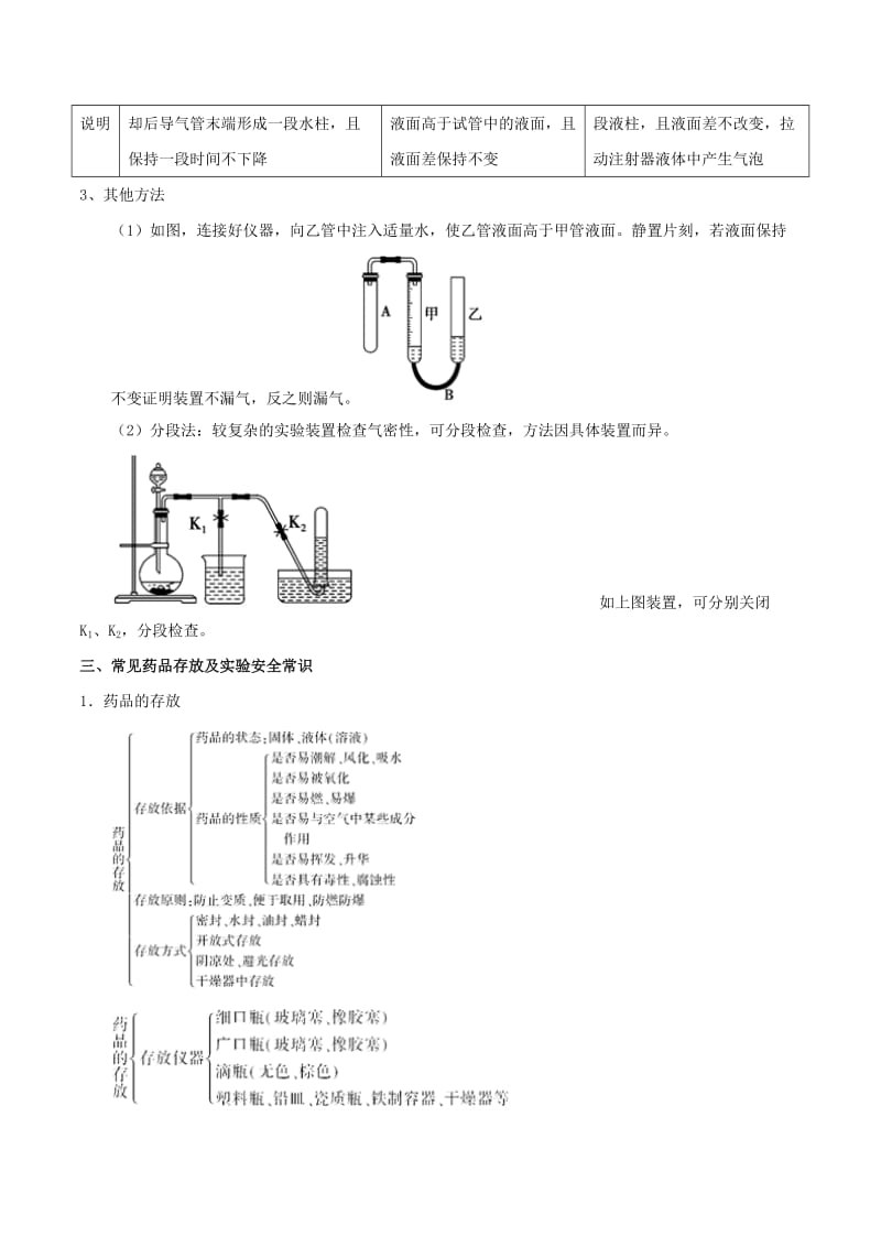 2019年高考化学 中等生百日捷进提升系列 专题2.13 化学实验基础基础练测.doc_第3页