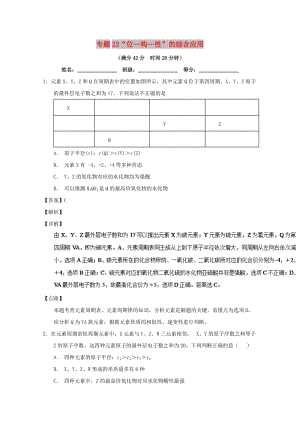 2019年高考化學(xué) 備考百強(qiáng)校小題精練系列 專題22“位—構(gòu)—性”的綜合應(yīng)用.doc