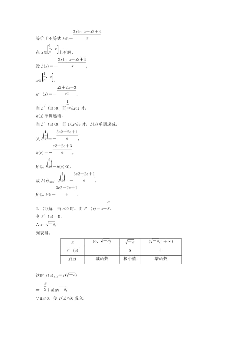 （鲁京津琼专用）2020版高考数学一轮复习 专题3 导数及其应用 第25练 高考大题突破练—导数练习（含解析）.docx_第3页