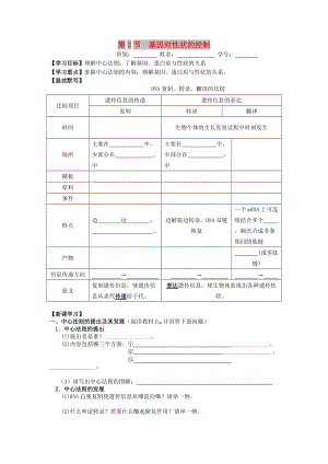 廣東省佛山市高中生物 第4章 基因的表達(dá) 第2節(jié) 基因?qū)π誀畹目刂茖W(xué)案 新人教版必修2.doc