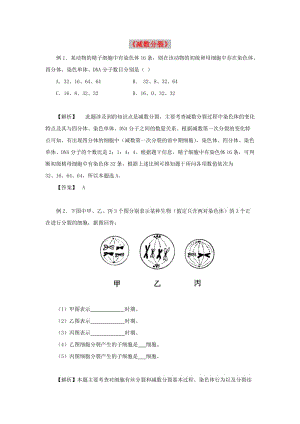 廣東省中山市高中生物 第2章 基因和染色體的關(guān)系 2.1 減數(shù)分裂和受精作用——減數(shù)分裂練習(xí)新人教版必修2.doc