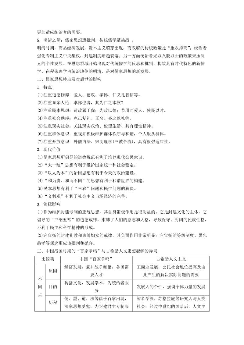 2019版高考历史一轮复习 第12单元 中国传统文化主流思想的演变单元高效整合学案 北师大版.doc_第2页