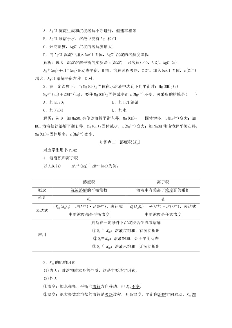 （新课改省份专版）2020高考化学一轮复习 7.6 点点突破 难溶电解质的溶解平衡学案（含解析）.doc_第2页