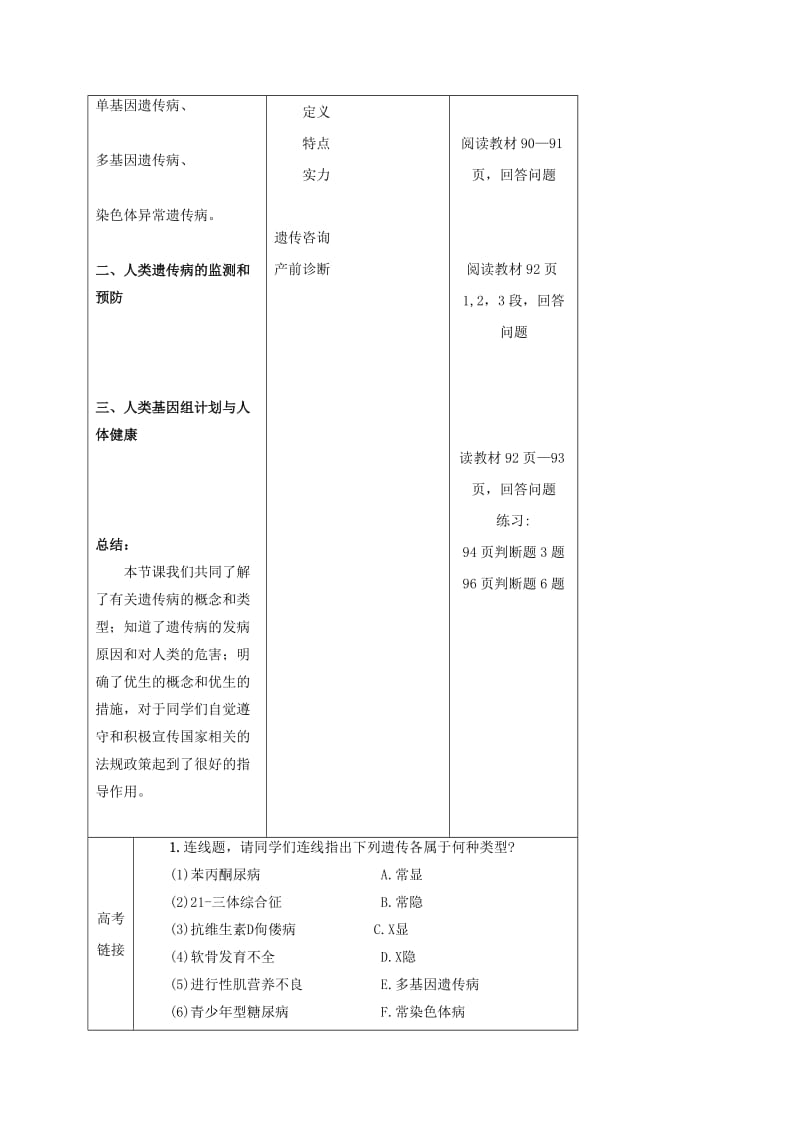 内蒙古开鲁县高中生物 第五章 基因突变及其他变异 5.3 人类遗传病教案 新人教版必修2.doc_第2页