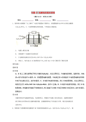 2019年高考化學 備考百強校小題精練系列 專題27 電解池的基本原理.doc