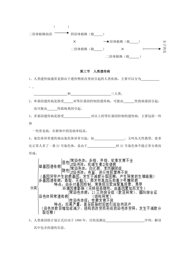 山东省沂水县高中生物 第五章 基因突变及其他变异知识点总结学案 新人教版必修2.doc_第3页