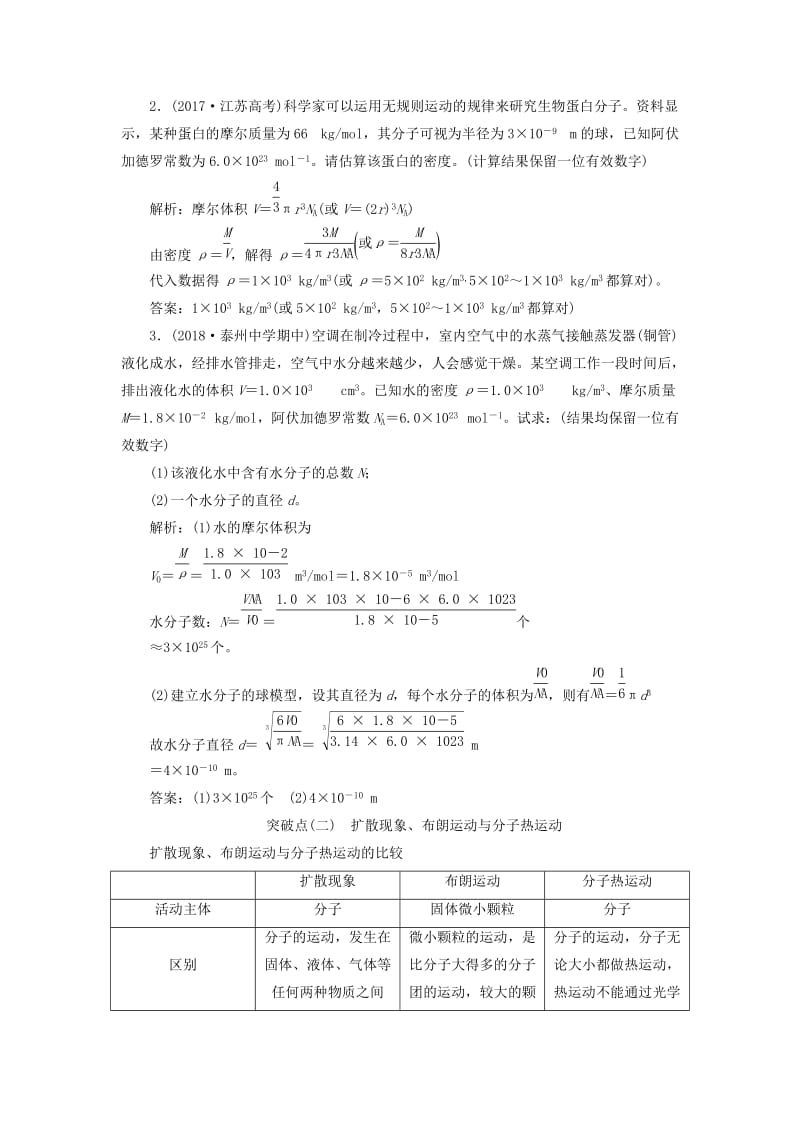 （江苏专版）2020版高考物理一轮复习 第十二章 第1节 分子动理论 内能讲义（含解析）.doc_第3页