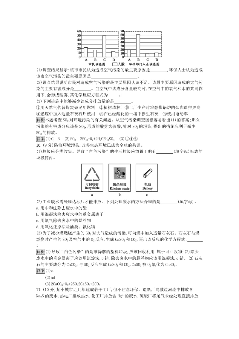 2018-2019学年高中化学 主题1 呵护生存环境过关检测 鲁科版选修1 .docx_第3页