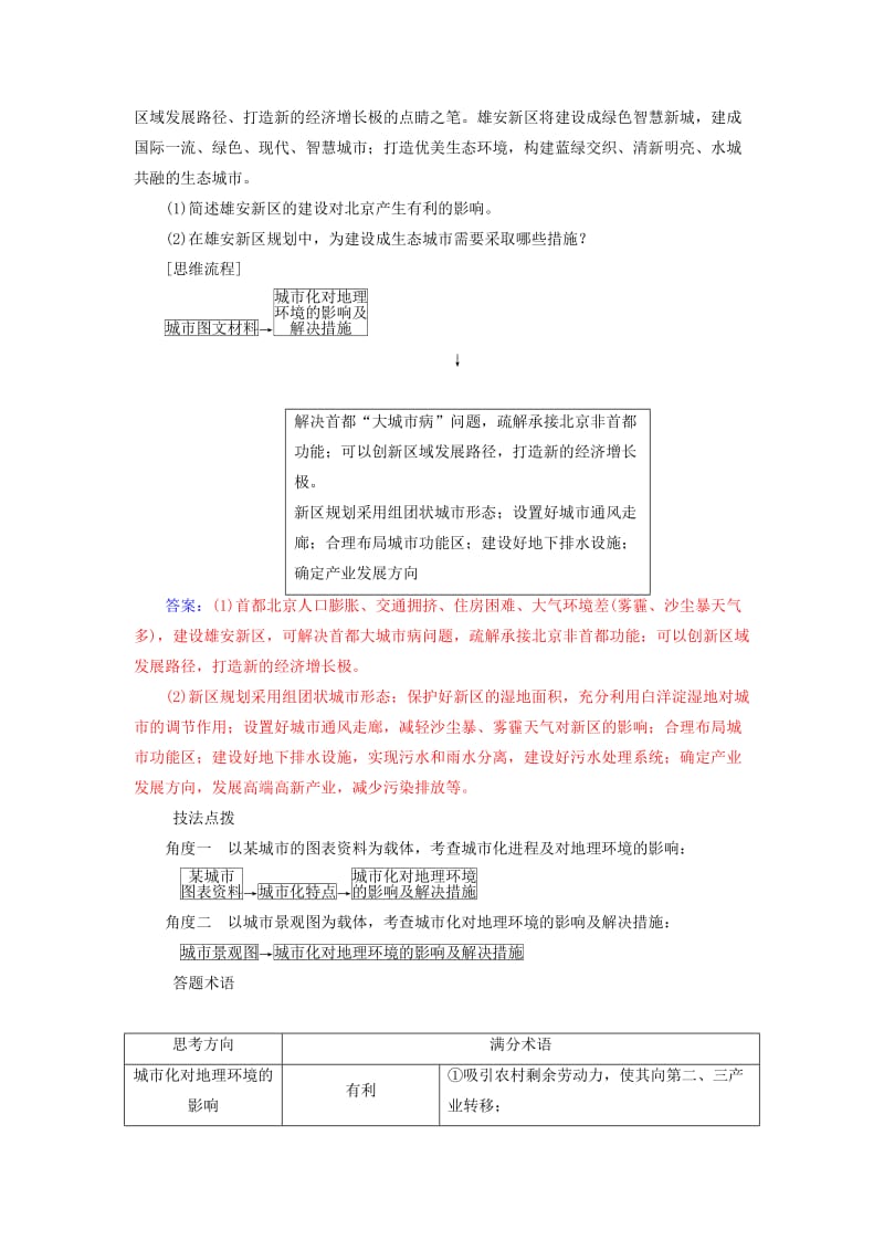 2019高考地理一轮复习 第二部分 第八单元 城市与城市化单元综合提升学案.doc_第2页