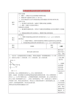 廣東省揭陽(yáng)市高中物理 第二章 勻變速直線運(yùn)動(dòng)的研究 2.3 勻變速直線運(yùn)動(dòng)的位移與時(shí)間的關(guān)系第二課時(shí)教案 新人教版必修1.doc