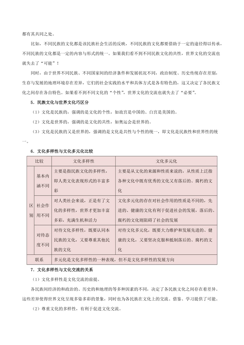 2019年高考政治二轮复习 易混易错点归纳讲解 专题3.2 文化传承与创新.doc_第2页