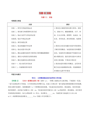 2019年高考物理 考試大綱解讀 專題05 實驗（含解析）.doc