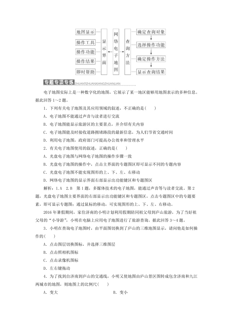 2019高中地理 第三单元 产业活动与地理环境 小专题大智慧 电子地图的使用方法学案（含解析）鲁教版必修2.doc_第2页