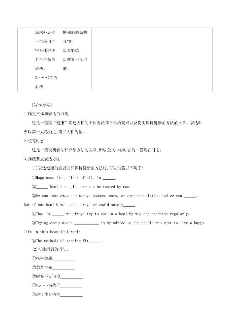 （江苏专用）2020版高考英语大一轮复习 Module 1 Unit 3 Looking good, feeling good单元提升.doc_第2页