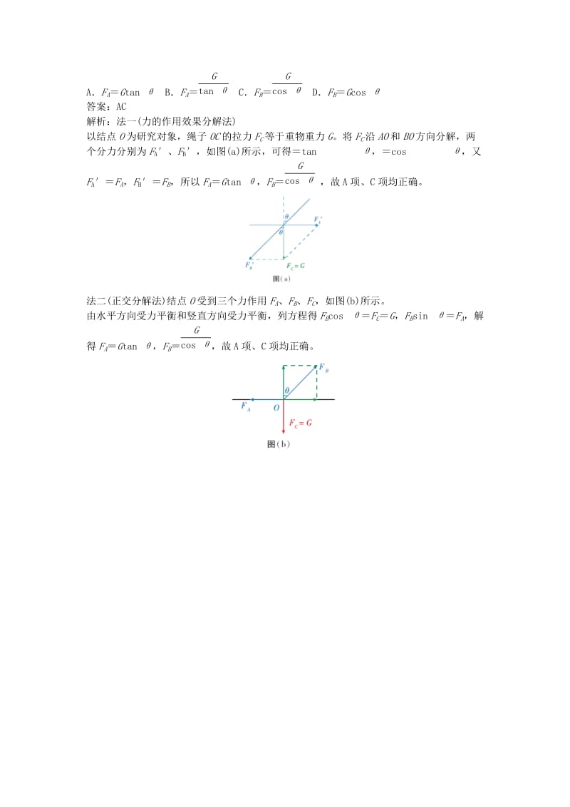 2019版高考物理总复习 第4课 力的合成与分解练习.doc_第3页