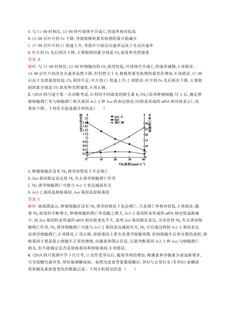 2019版高考生物二轮优选习题 题型专项必练二 坐标曲线类.doc_第2页