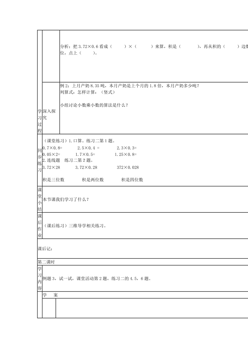 2019年五年级数学上册 小数乘小数的估算学案西师大版.doc_第2页