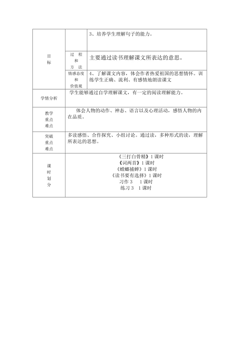 2019年苏教语文六年级下第三单元备课.doc_第2页