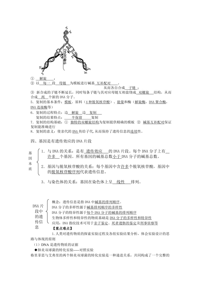 2019-2020年新人教版高中生物必修2《基因（遗传物质）的本质》复习教案知识整理.doc_第3页