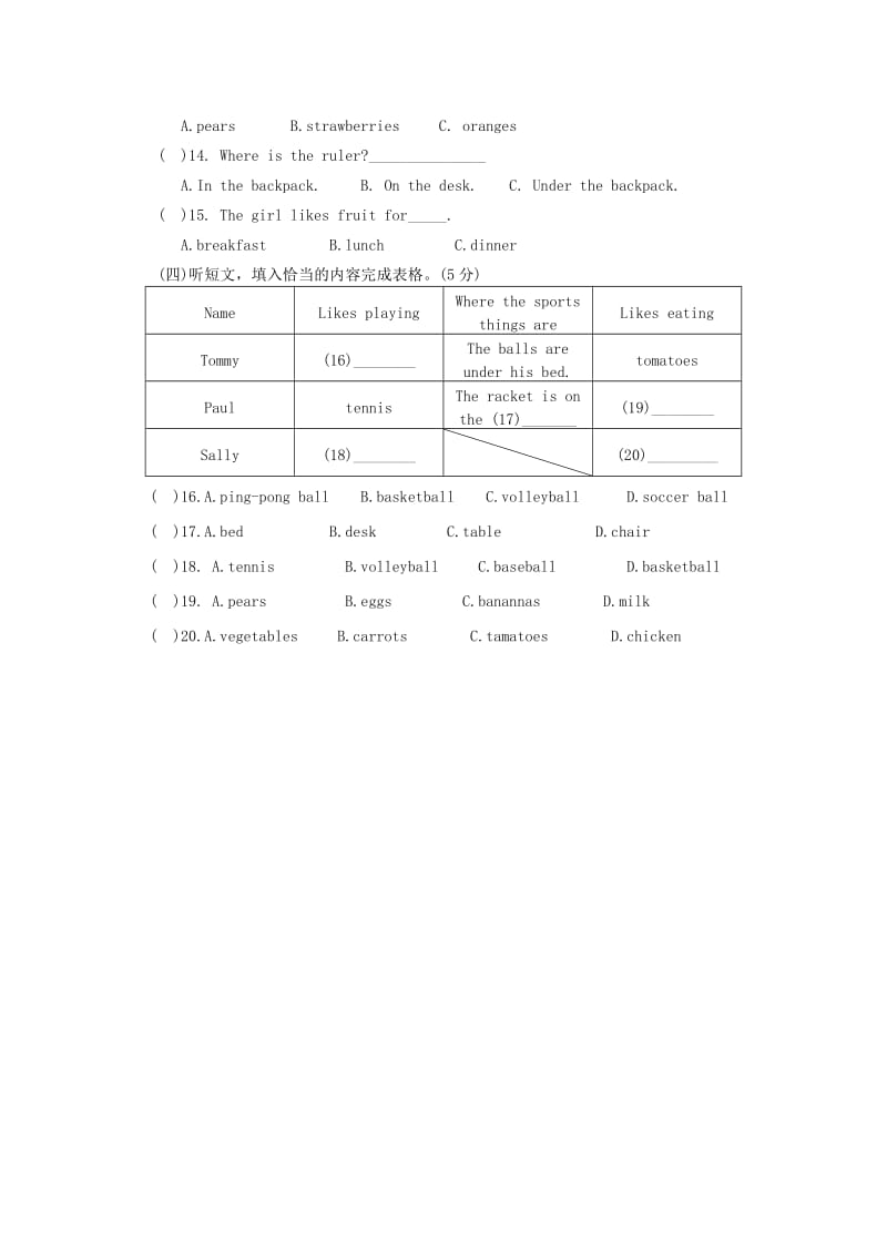 2019年六年级英语上学期第三模块测试试题（五四制）.doc_第2页