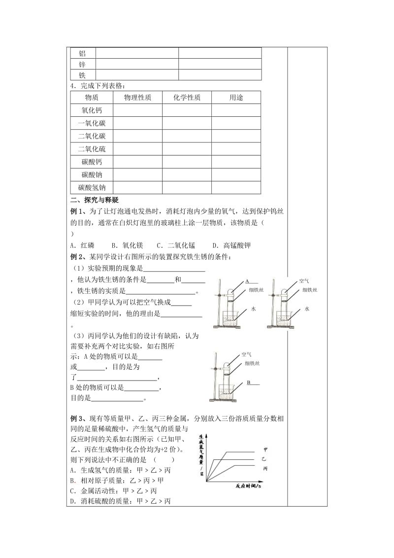 2019-2020年中考化学 第11章 元素化合物复习教案1.doc_第2页