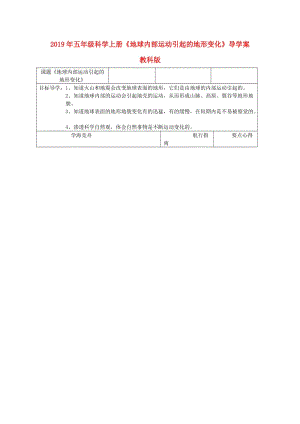 2019年五年級(jí)科學(xué)上冊(cè)《地球內(nèi)部運(yùn)動(dòng)引起的地形變化》導(dǎo)學(xué)案 教科版.doc