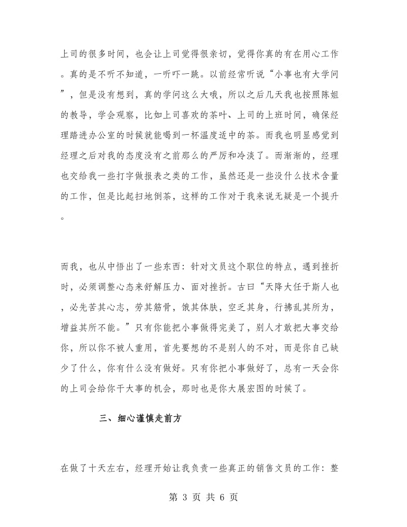 销售文员实习工作总结.doc_第3页