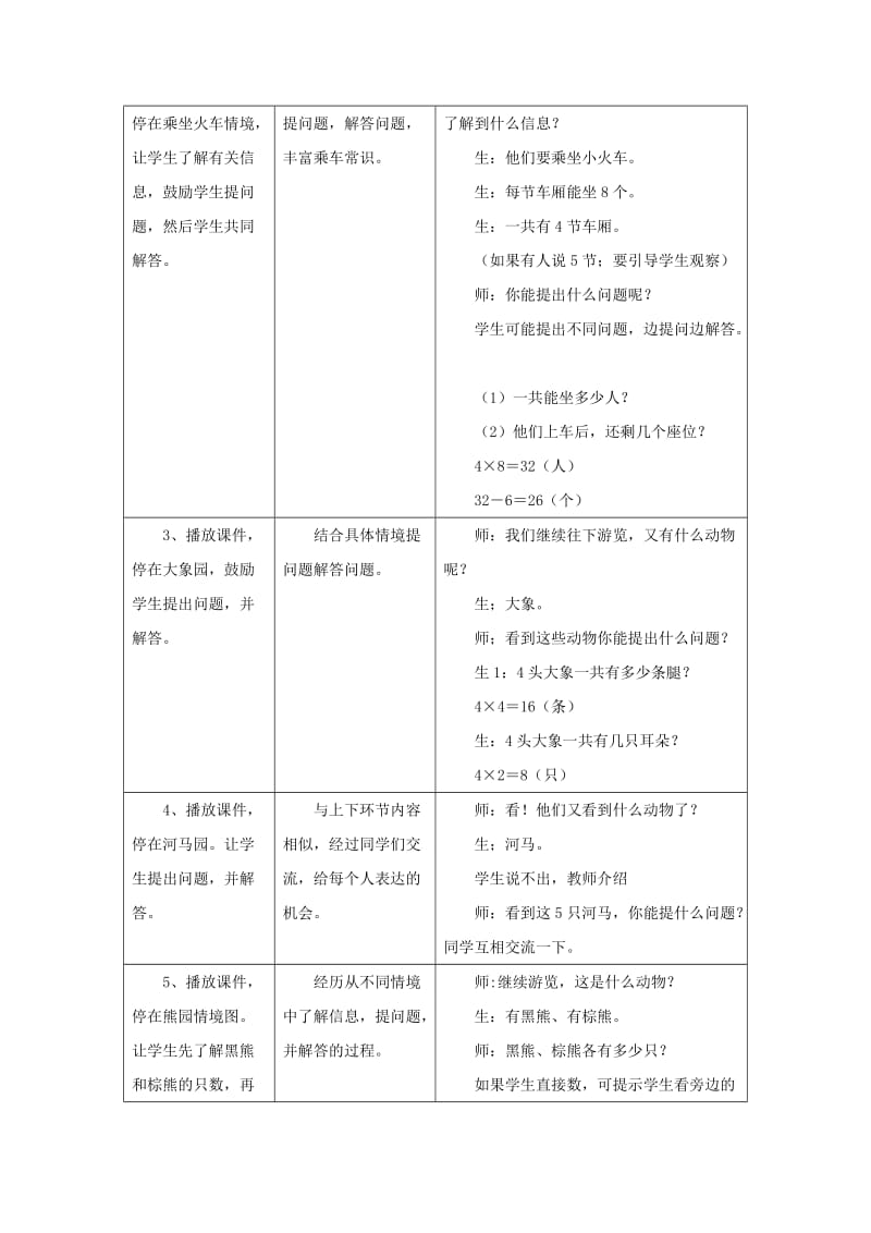 2019年(秋)二年级数学上册 7《表内乘法和除法（二）》（游动物园）教案 （新版）冀教版.doc_第3页