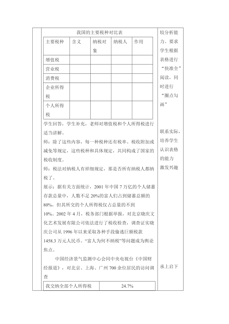 2019-2020年高一上第三节《依法纳税是公民的基本义务》word说课稿.doc_第3页