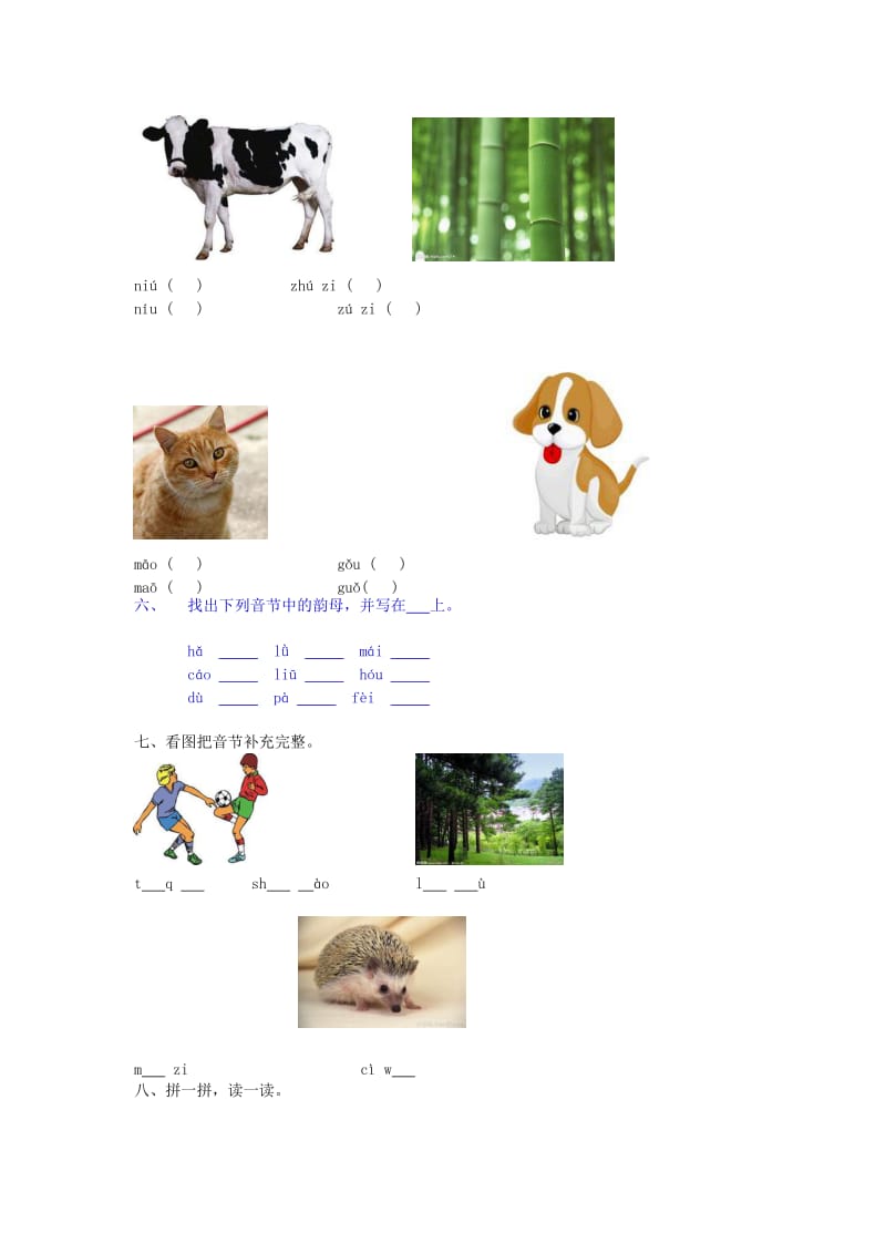 2019年小升初语文知识点专项复习 专题一 基础知识 ao ou iu 练习.doc_第2页