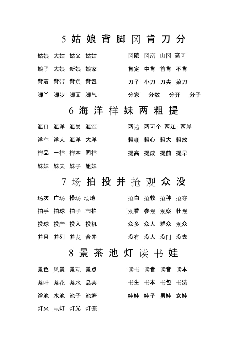 2019年冀教版小学语文二年级(上)生字组词.doc_第2页