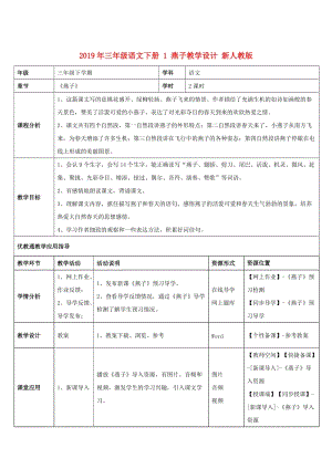 2019年三年級(jí)語文下冊 1 燕子教學(xué)設(shè)計(jì) 新人教版 .doc