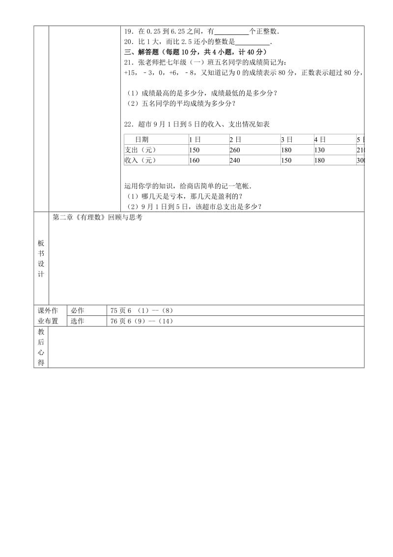 2019年六年级数学上册 第二章 有理数及其运算教案1 鲁教版五四制.doc_第2页