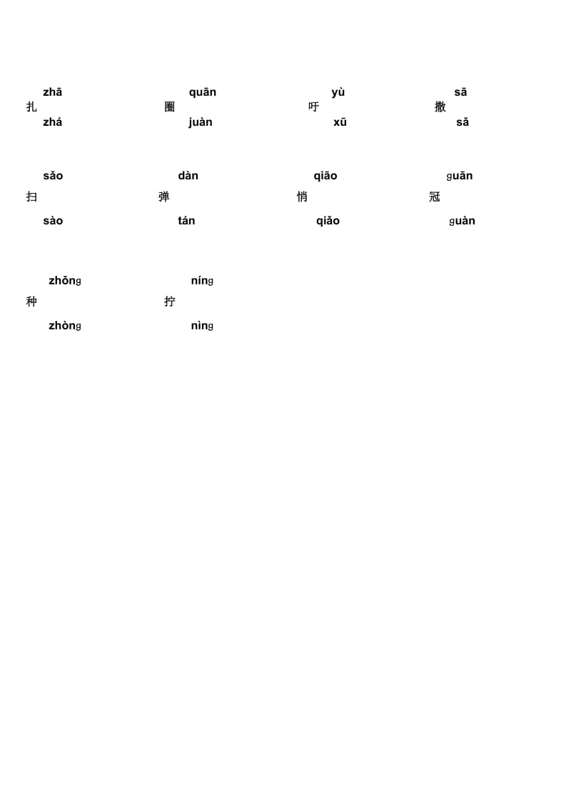 2019年四年级下册分类复习之多音字组词.doc_第3页