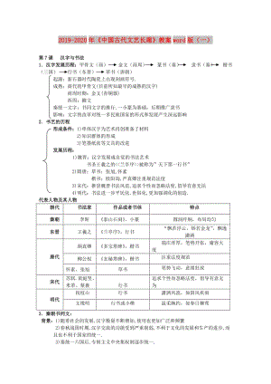 2019-2020年《中國古代文藝長廊》教案word版（一）.doc