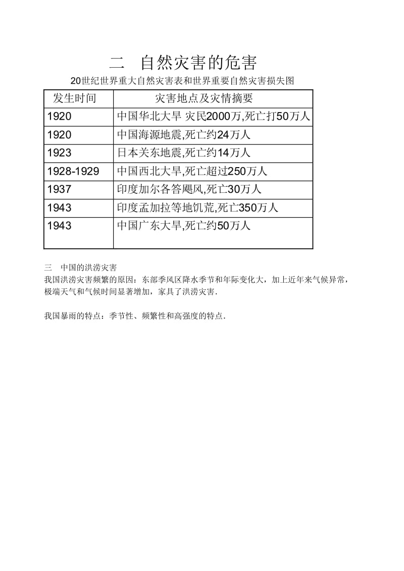 2019-2020年高一地理《第四节 自然灾害对人类的危害》学案 湘教版.doc_第3页